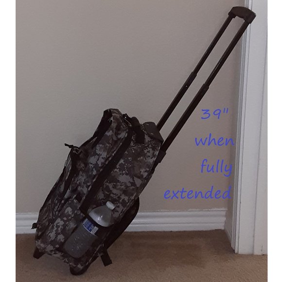 Carry On Backpack Rolling Backpack Travel Backpack Carry On Backpack with Wheels - Picture 2 of 15
